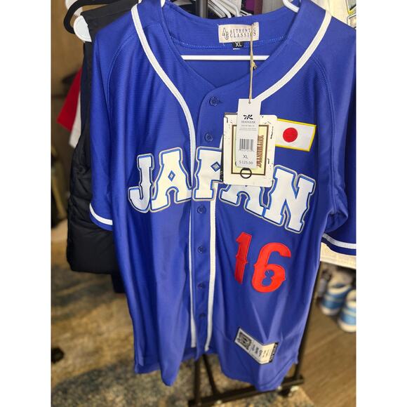 NEW - XL Ohtani Japan Blue Baseball Jersey & White Graphic TShirt - Picture 2 of 7